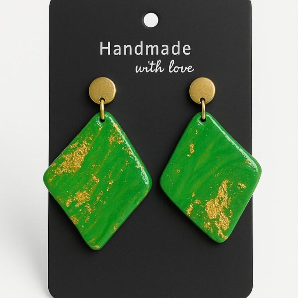 Green marble dangles - Jumoke