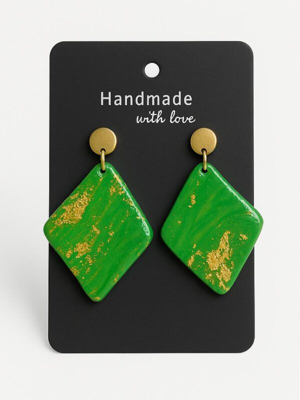 Green marble dangles - Jumoke