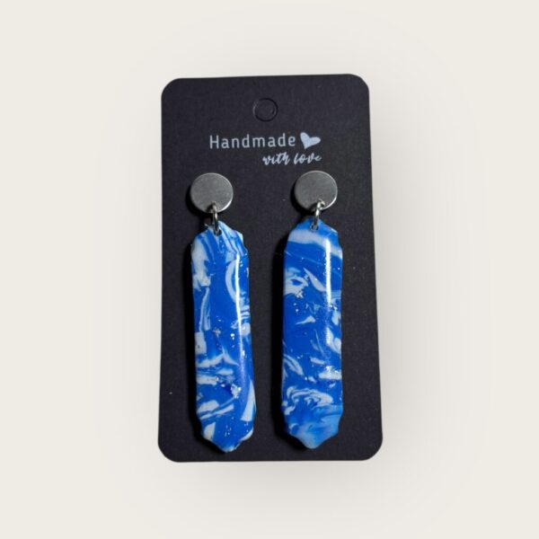 Blue Clay Earrings – Ocean Marble Dangles