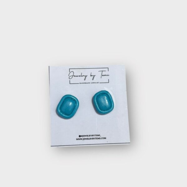 Rounded rectangle studs - teal