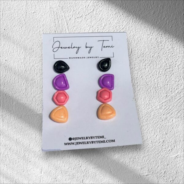 Clay stud earring set - 4