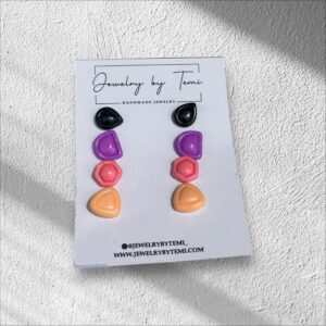 Clay stud earring set - 4