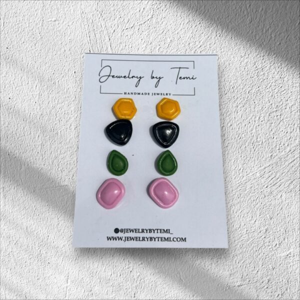 Clay stud earring set - 3