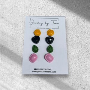 Clay stud earring set - 3