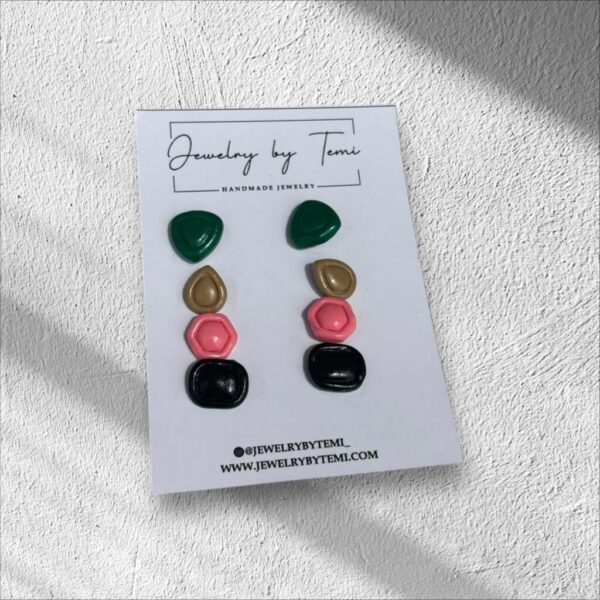 Clay stud earring set - 2