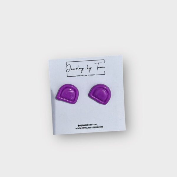 Semi circular studs - purple