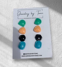Clay stud earring set - 5