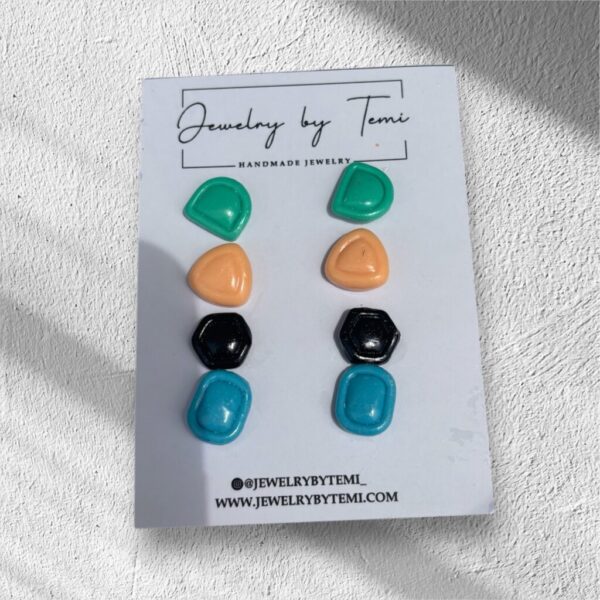 Clay stud earring set - 5