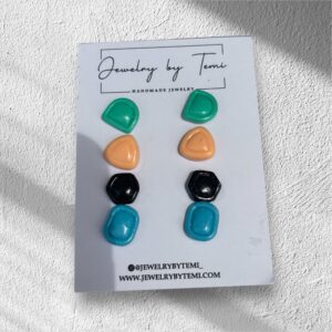 Clay stud earring set - 5