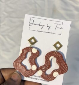 Brown Heart Earrings
